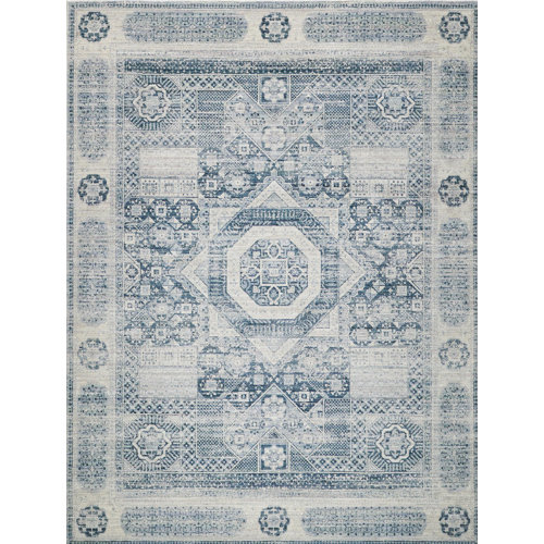 Exquisite Rugs The Met x Exquisite Rugs Vintage Looms Light Blue/Blue Area Rug Wayfair